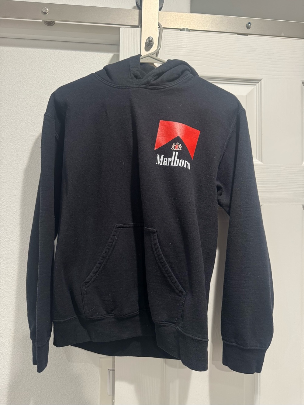 Marlboro Black Crewneck Sweatshirt with Red Logo